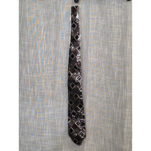Men's Milano Moda Necktie‎ One Size Brown Gray Patterned